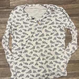 Kate Quinn Light Gray Long Sleeve Shirt